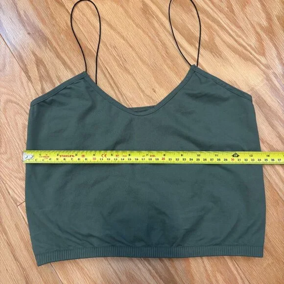 Free People Intimately Skinny Strap Brami Crop Top Brown Green Womens M/L - Picture 6 of 7